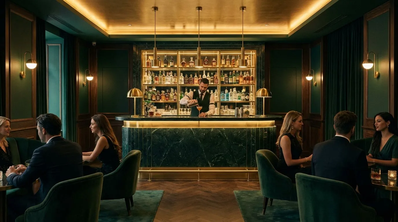 Interior atmosphere of the Stillroom Gastro Cocktail Bar in Madrid