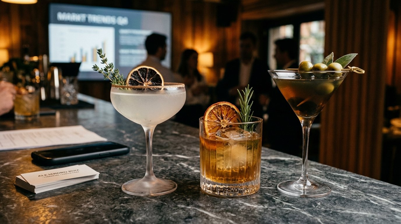 Cócteles premium para eventos corporativos en Madrid