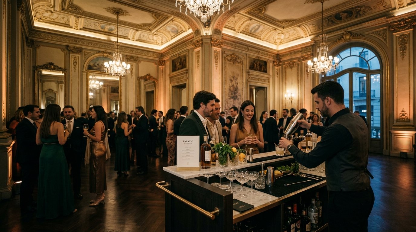 Palacio en Madrid centro como espacio para eventos con coctelería de autor